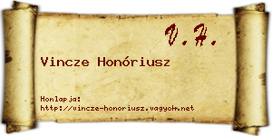 Vincze Honóriusz névjegykártya